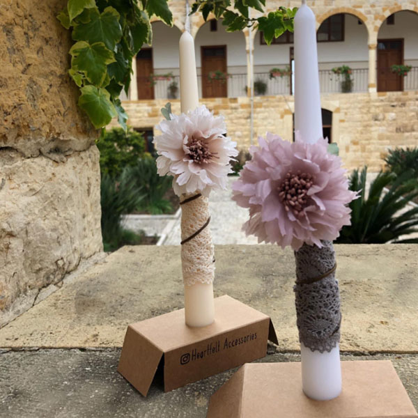 Crochet Flower Small Candle 001