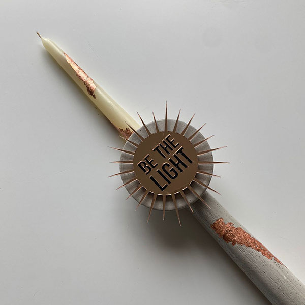 Concrete Candle Be The Light Bronze