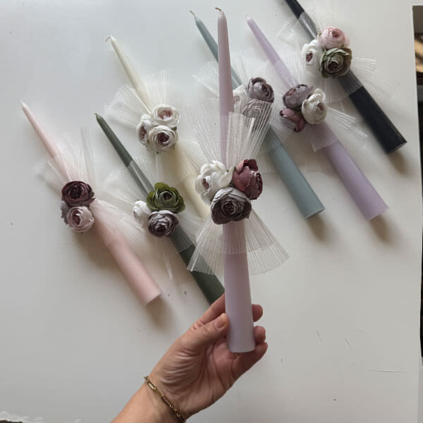 Tulle & Flowers Candle