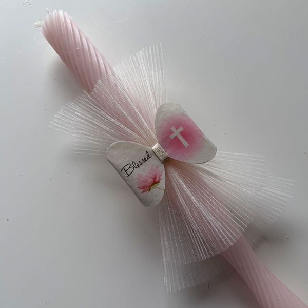 Twisted Candle Tulle & Patterned Bow 002