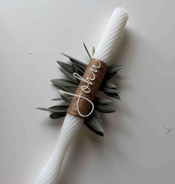 Twisted Felt Name Candle